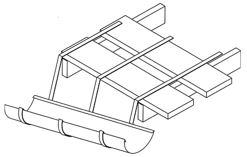 Схематичный монтаж держателей желоба