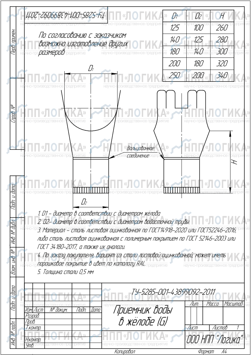 Приёмник желоба
